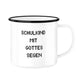 Schulkind mit Gottes Segen:
Weiße Kindertasse mit christlichem Einschulungsdesign „Schulkind mit Gottes Segen“ in schwarzer Pixel-Schrift auf weißem Hintergrund.
