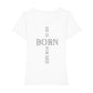 christliches T-Shirt für Frauen in weiß aus 100 % Bio-Baumwolle "he is born for me!" aus unserer he... Kollektion