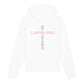 christlicher Hoodie für Frauen und Männer in weiß aus Bio-Baumwolle " I love Jesus he loved me first! " aus unserer he... Kollektion
