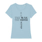 christliches T-Shirt für Frauen in hellblau aus 100 % Bio-Baumwolle "he is the way and the truth and the life" aus unserer he... Kollektion