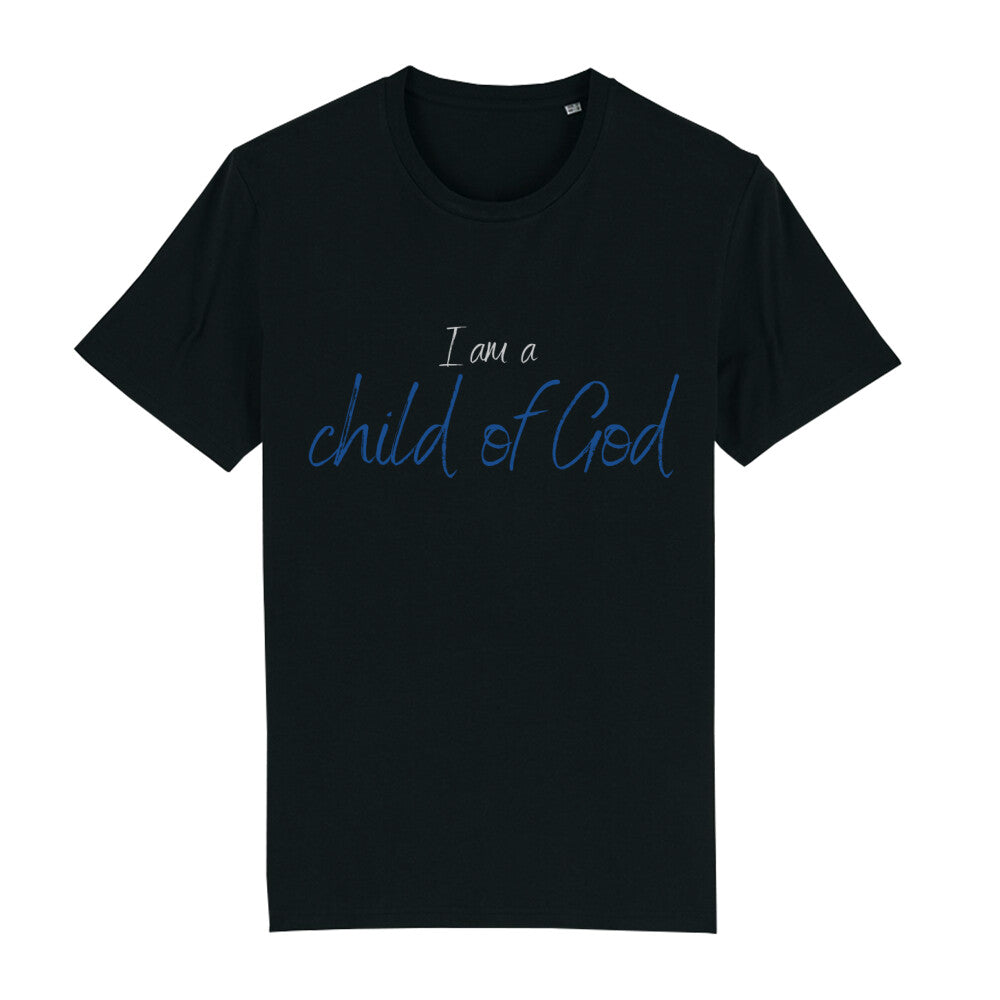 christliches T-Shirt für Männer in schwarz aus 100 % Bio-Baumwolle "I am a child of God" aus unserer I am... Kollektion