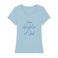 christliches T-Shirt für Frauen in hellblau aus 100 % Bio-Baumwolle "I am a daughter of God" aus unserer I am... Kollektion