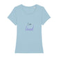 christliches T-Shirt für Frauen in hellblau aus 100 % Bio-Baumwolle "I am loved" aus unserer I am... Kollektion