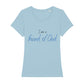 christliches T-Shirt für Frauen in hellblau aus 100 % Bio-Baumwolle "I am a friend of God" aus unserer I am... Kollektion