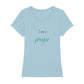 christliches T-Shirt für Frauen in hellblau aus 100 % Bio-Baumwolle "I am a prayer" aus unserer I am... Kollektion