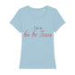 christliches T-Shirt für Frauen in hellblau aus 100 % Bio-Baumwolle "I am on fire for Jesus" aus unserer I am... Kollektion