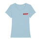 christliches T-Shirt für Frauen in hellblau aus 100 % Bio-Baumwolle "FÜRCHTET EUCH NICHT" minimalistischer Druck