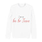 christliches Sweatshirt für Frauen und Männer in weiß aus Bio-Baumwolle "I am on fire for Jesus" aus unserer I am... Kollektion
