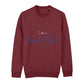 christliches Sweatshirt für Frauen und Männer in dunkelrot aus Bio-Baumwolle "I am a friend of God" aus unserer I am... Kollektion