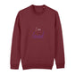 christliches Sweatshirt für Frauen und Männer in dunkelrot aus Bio-Baumwolle "I am loved" aus unserer I am... Kollektion