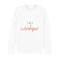 christliches Sweatshirt für Frauen und Männer in weiß aus Bio-Baumwolle "I am a worshiper" aus unserer I am... Kollektion