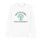 christliches Sweatshirt für Frauen und Männer in weiß aus Bio-Baumwolle "Der ist wie eine Baum gepflanzt an Wasserbächen" nach Psalm 1,3 mit grünem Baum