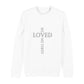 christliches Sweatshirt für Frauen und Männer in weiß aus Bio-Baumwolle "he loved me frist!" aus unserer he... Kollektion