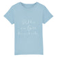 christliches T-Shirt für Kids in hellblau aus 100 % Bio-Baumwolle " Du bist ein Gott der mich sieht " nach 1. Mose 16,13 Jahreslosung 2023