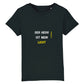 christliches T-Shirt für Kinder mit einem Unisex-Schnitt in schwarz aus 100 % Bio-Baumwolle Vorderseite "Der Herr ist mein Licht" Psalm 27,1  Erhältlich in den Größen 98/104 bis 152/164