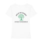 christliches T-Shirt für Frauen in weiß aus 100 % Bio-Baumwolle " Der ist wie ein Baum gepflanzt an Wasserbächen " mit grünem Baum Psalm 1,3