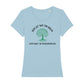 christliches T-Shirt für Frauen in hellblau aus 100 % Bio-Baumwolle " Der ist wie ein Baum gepflanzt an Wasserbächen " mit grünem Baum Psalm 1,3