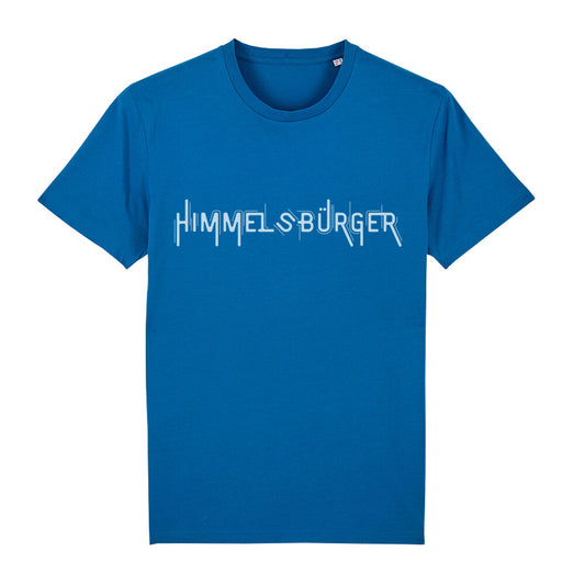 christliches T-Shirt mit einem Unisex-Schnitt in blau aus 100 % Bio-Baumwolle "Himmelsbürger" mit dem Schriftzug Himmelsbürger mittig auf der Brust. Erhältlich in den Größen S bis XXL