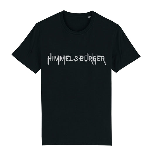 christliches T-Shirt mit einem Unisex-Schnitt in schwarz aus 100 % Bio-Baumwolle "Himmelsbürger" mit dem Schriftzug Himmelsbürger mittig auf der Brust. Erhältlich in den Größen S bis XXL