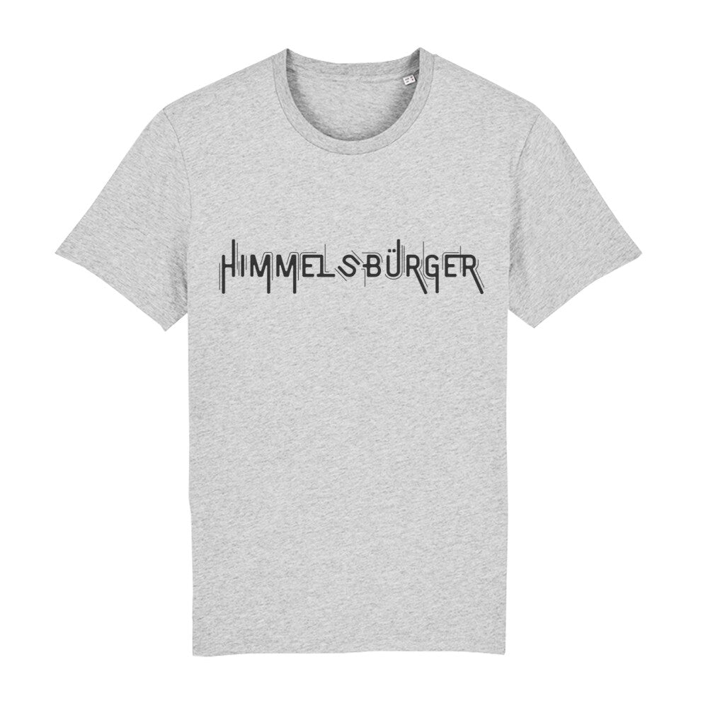 christliches T-Shirt mit einem Unisex-Schnitt in grau aus 100 % Bio-Baumwolle "Himmelsbürger" mit dem Schriftzug Himmelsbürger mittig auf der Brust. Erhältlich in den Größen S bis XXL