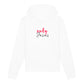 christlicher Hoodie mit einem Unisex-Schnitt in weiß aus Bio-Baumwolle mit dem Schriftzug only Jesus mitten auf der Brust. Erhältlich in den Größen XS bis XXL