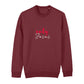christliches Sweatshirt mit einem Unisex-Schnitt in dunkelrot aus Bio-Baumwolle mit dem Schriftzug only Jesus mitten auf der Brust. Erhältlich in den Größen XS bis XXL