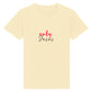 christliches T-Shirt für Kinder mit einem Unisex-Schnitt in hellgelb aus 100 % Bio-Baumwolle mittig auf der Brust "only Jesus". Erhältlich in den Größen 98/104 bis 152/164