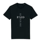 christliches T-Shirt mit einem Unisex-Schnitt in schwarz aus 100 % Bio-Baumwolle  "he has paid for me" aus unserer he... Kollektion Erhältlich in den Größen S bis XXL