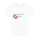 christliches T-Shirt mit einem Unisex-Schnitt in wieß aus 100 % Bio-Baumwolle auf der Vorderseite mittig auf der Brust "Jesus ist meine Rettung!" mit einem Rettungsring. Erhältlich in den Größen S bis XXL