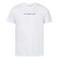 christliches T-Shirt mit einem Unisex-Schnitt in weiß aus 100 % Bio-Baumwolle minimalistisch mittig auf der Brust "Weg - Wahrheit - Leben". Erhältlich in den Größen S bis 4XL