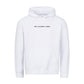 christlicher Hoodie mit einem Unisex-Schnitt in weiß aus Bio-Baumwolle minimalistisch mittig auf der Brust "Weg - Wahrheit - Leben". Erhältlich in den Größen XS bis XXL