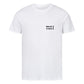 christliches T-Shirt mit einem Unisex-Schnitt in weiß aus 100 % Bio-Baumwolle minimalistisch mittig auf der Brust "Weg - Wahrheit - Leben". Erhältlich in den Größen S bis 4XL